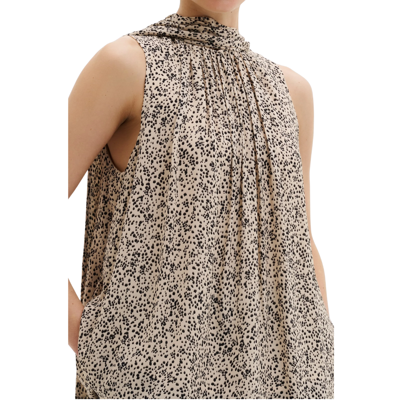 Olivia Scarf Detail Top Shaded Dot