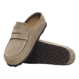 Naples Taupe Suede Wrapped Clogs