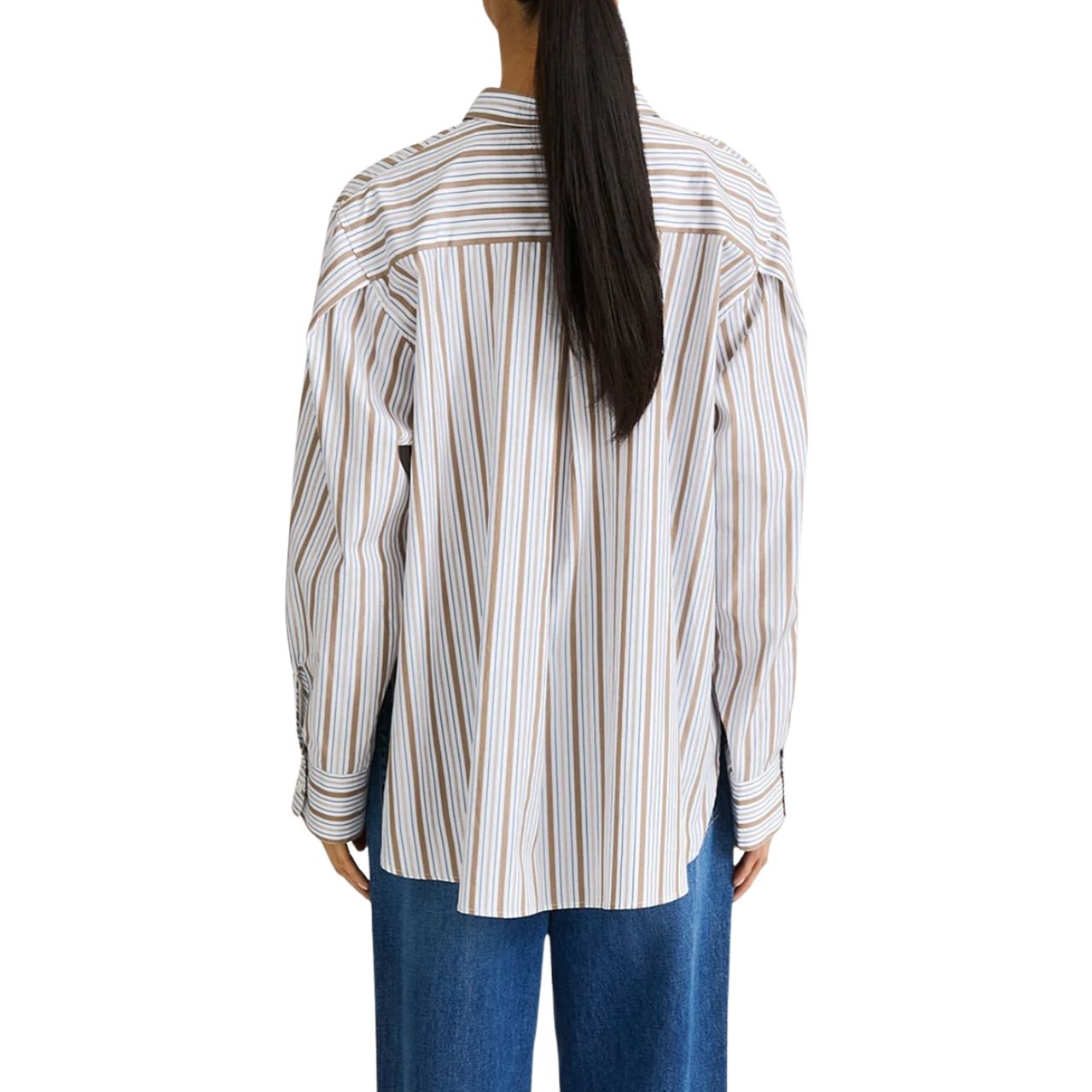Jansell Shirt Taupe Stripe