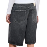 Black Baggy Fit Denim Shorts