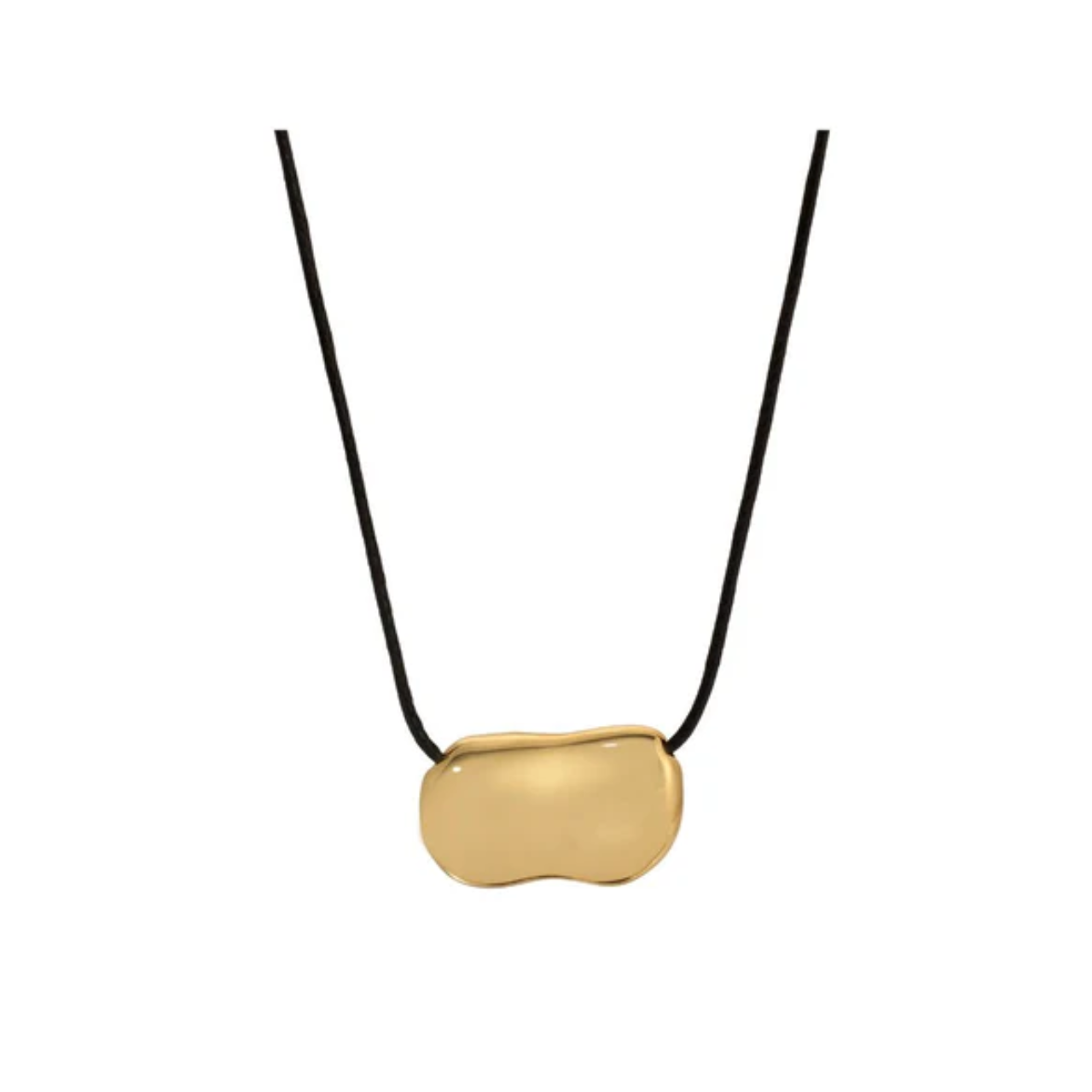 Pebble Necklace Gold Black