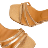 Davina Sepia Metallic Gold Heeled Sandals
