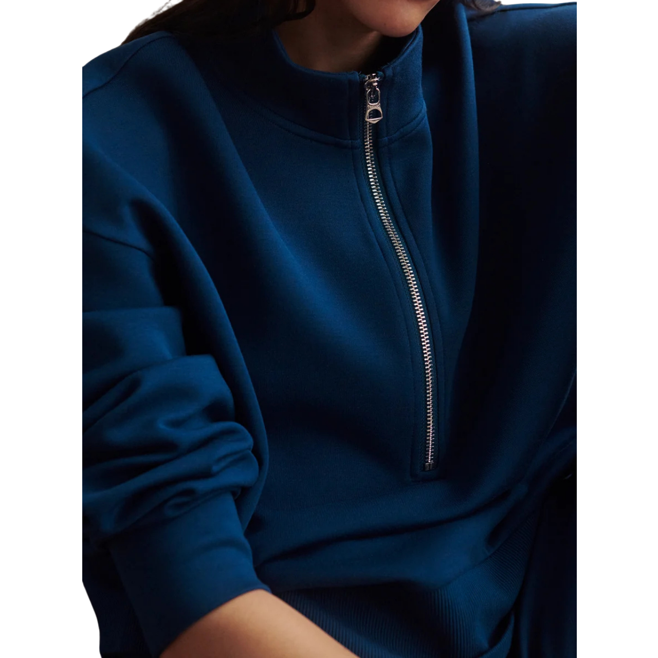 Mavis Mock Neck Sweat Sea Blue