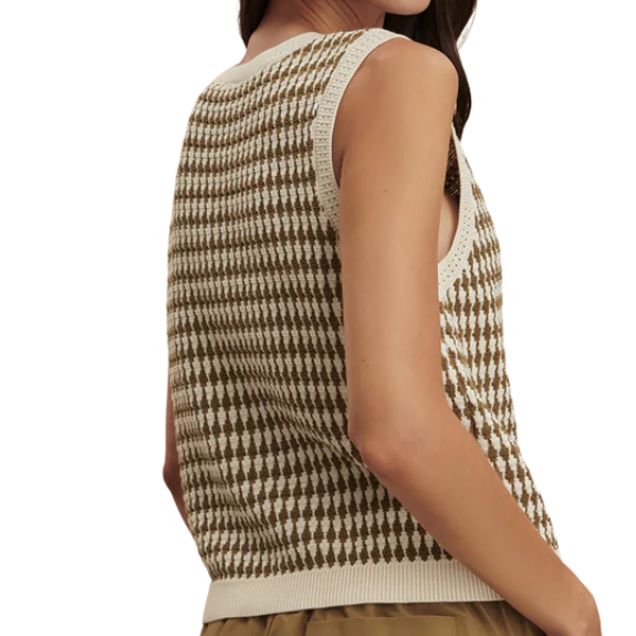 Aura Knit Top Egret/Olive