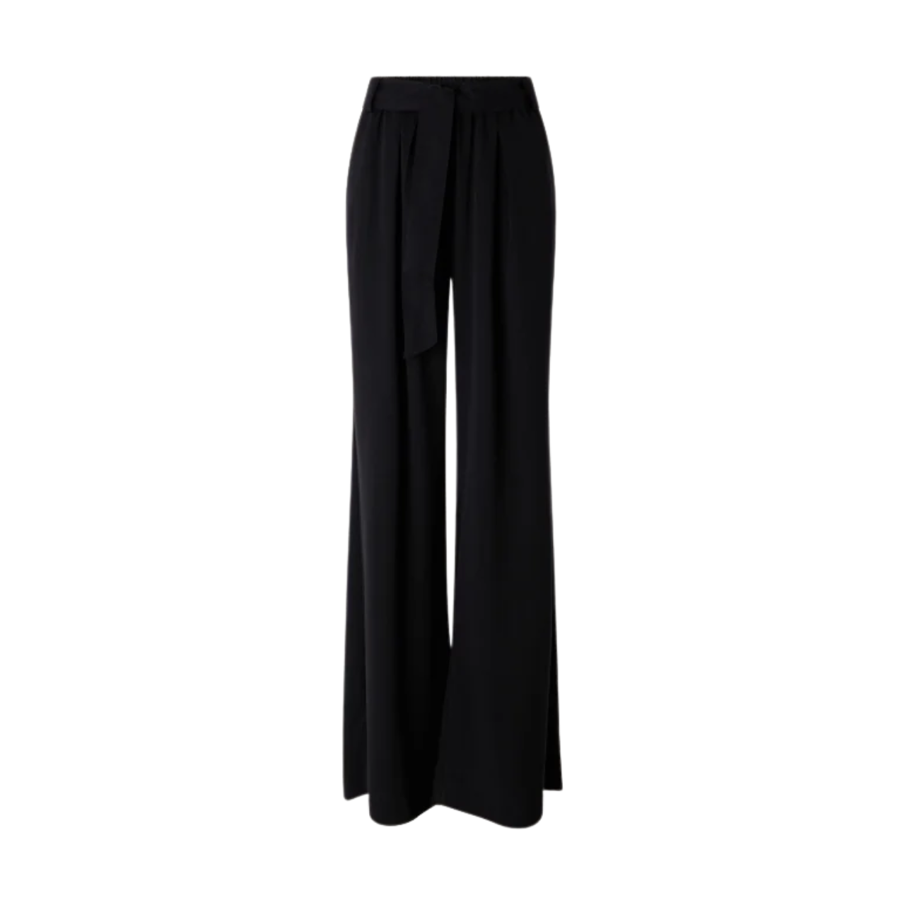 Rim Elastic Waisted Pants Black