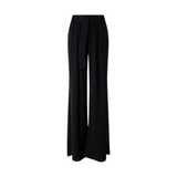 Rim Elastic Waisted Pants Black