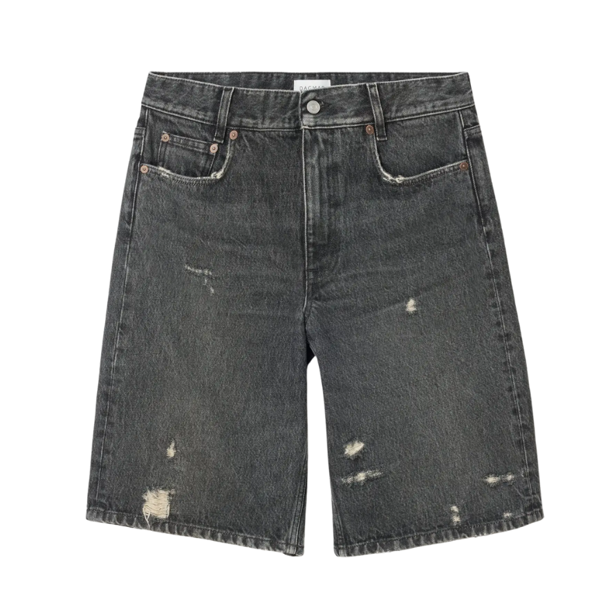 Black Baggy Fit Denim Shorts