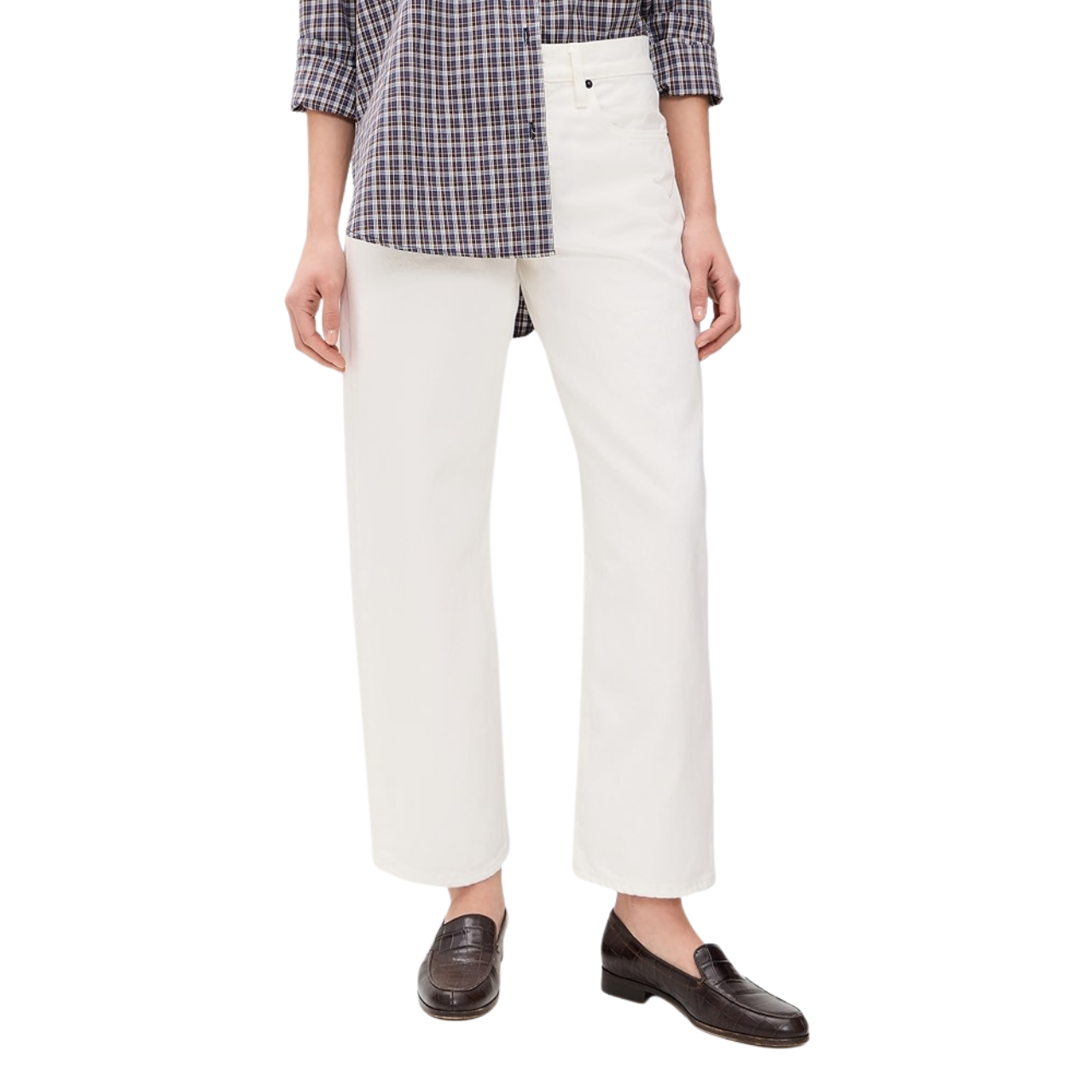 Jamie Ankle Curve White Jeans