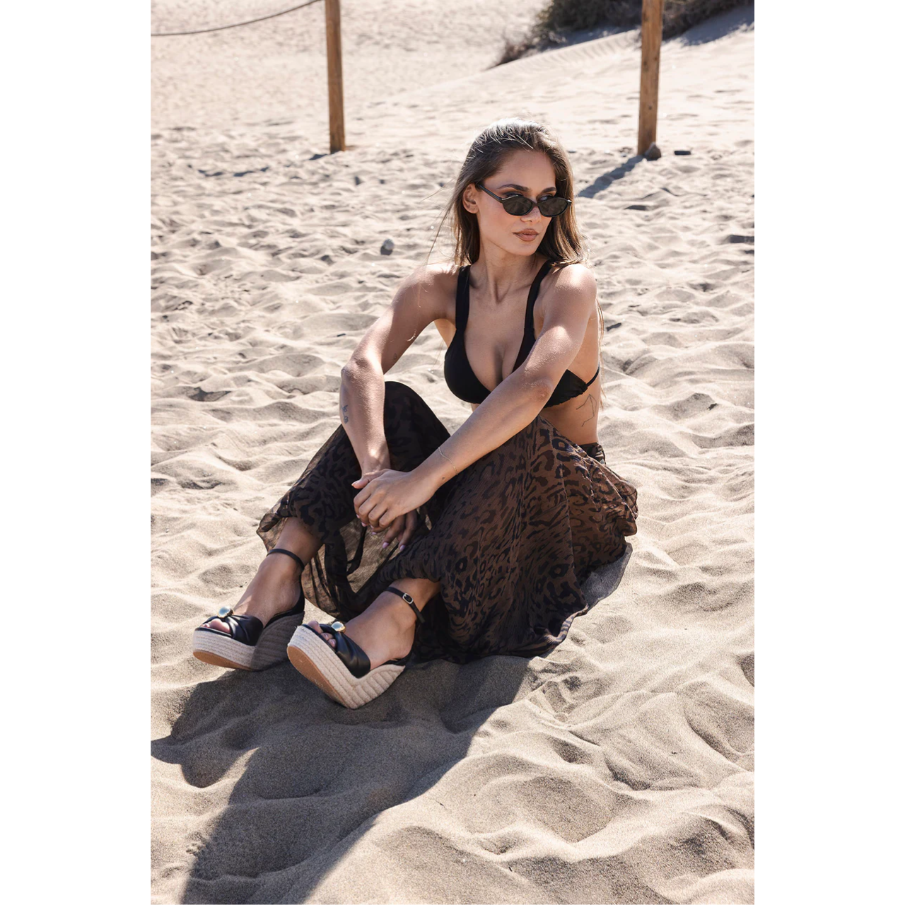 Taliya Wedge Sandals Black