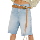 Montana Raw Hem Denim Shorts Cowgirl Blues