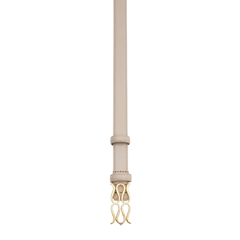 Monogram Leather Belt Light Taupe