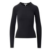 The Essential Rib Crew LS Black