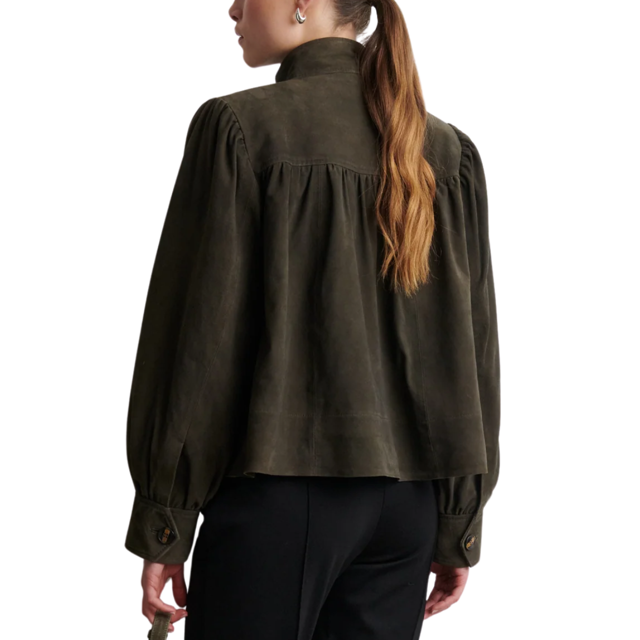 Zonie Black Olive Suede Jacket