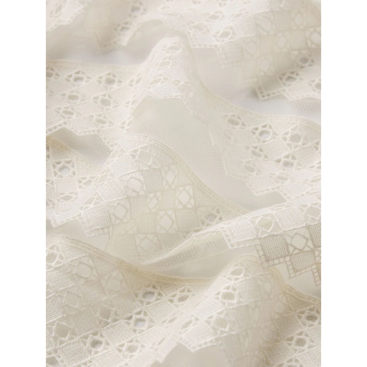 The Lattice Crochet Blouse Cream