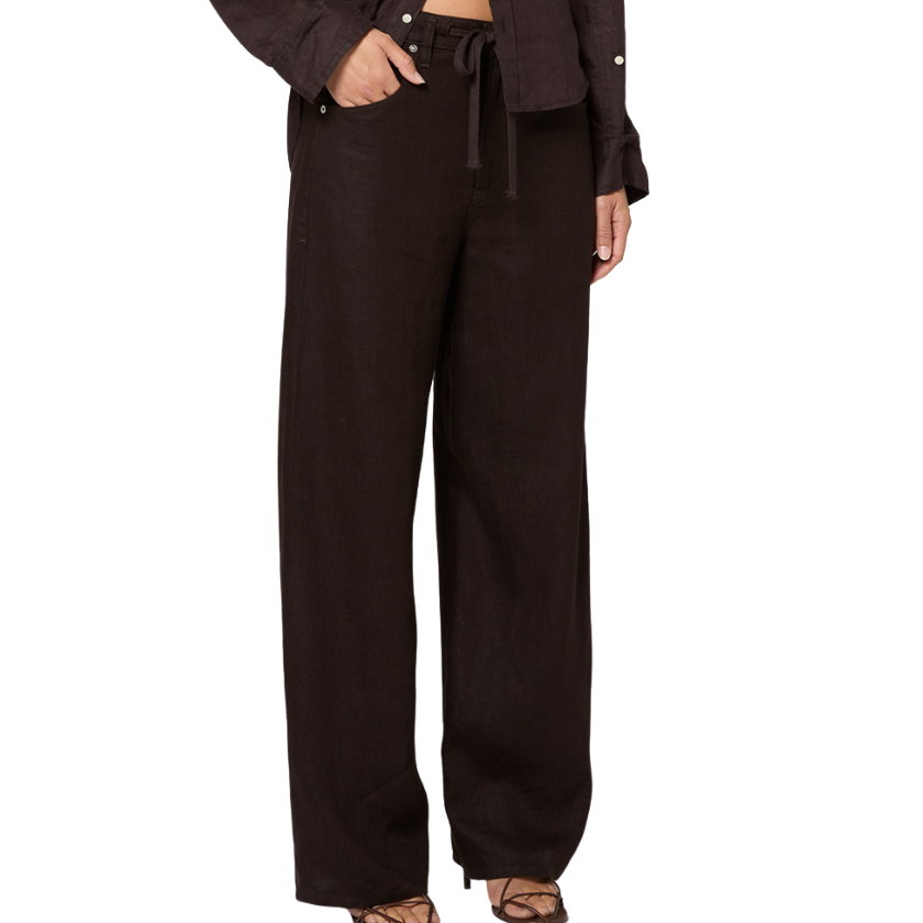 Brynn Choco Linen Trousers