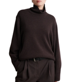 Alpha Knit T Neck Brown