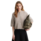 Andrea Knit Rib Cardigan Light Beige Melange