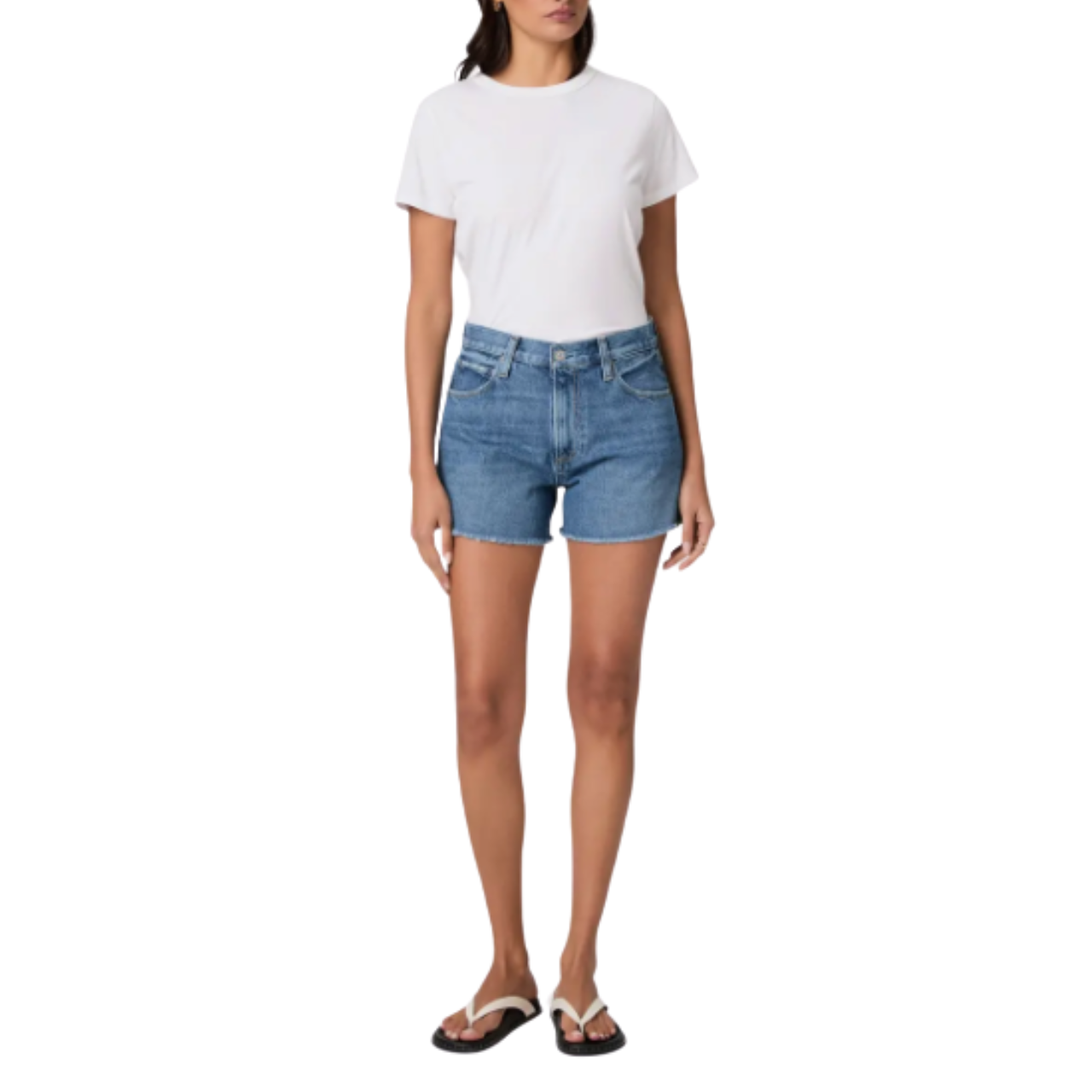 Archie Shorts W/ Heavy Frayed Hem Biarritz