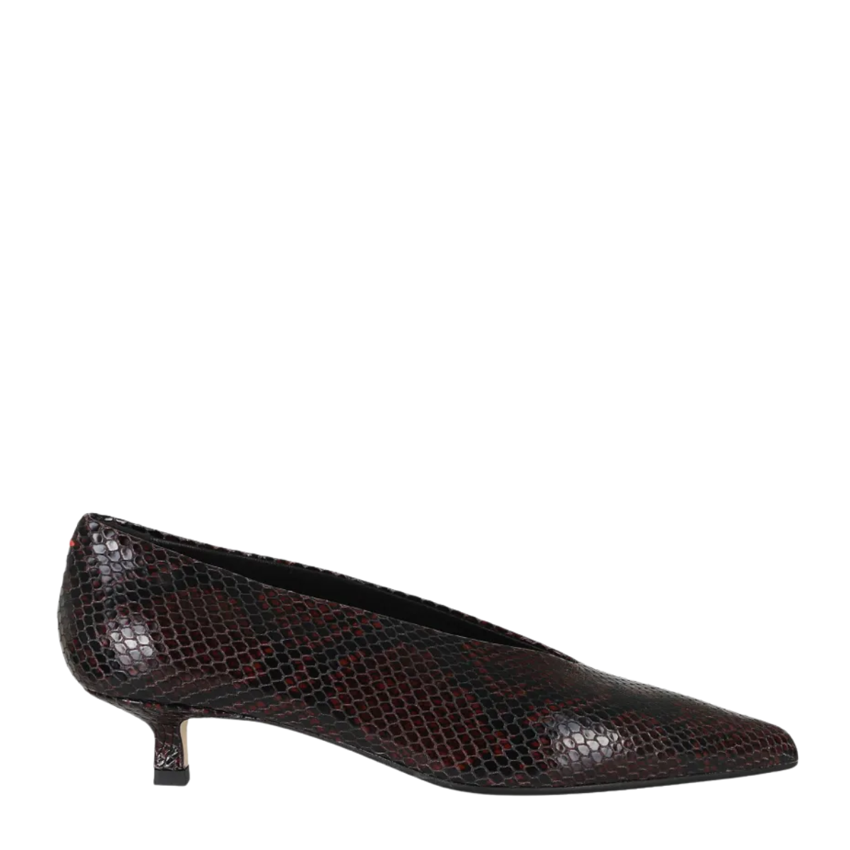 Clara Pointed Toe Snake-Print Heeled Leather Pumps