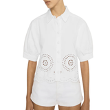 Eyelet Billow Sleeve Shirt White