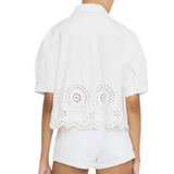 Eyelet Billow Sleeve Shirt White