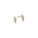 Gold CZ Petal Studs