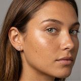 Gold CZ Petal Studs