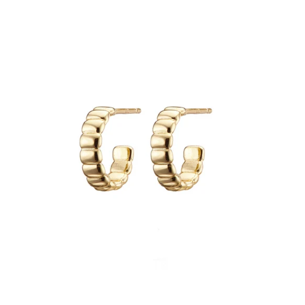 Gold Ripple Hoop