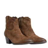 Fame Mink Suede Heeled Ankle Boots