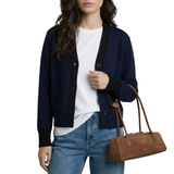 Wool/Cashmere Navy Cardigan