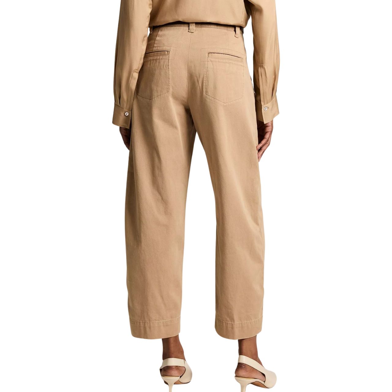 Twill Carnello Mid-Rise Wide-Leg Pants