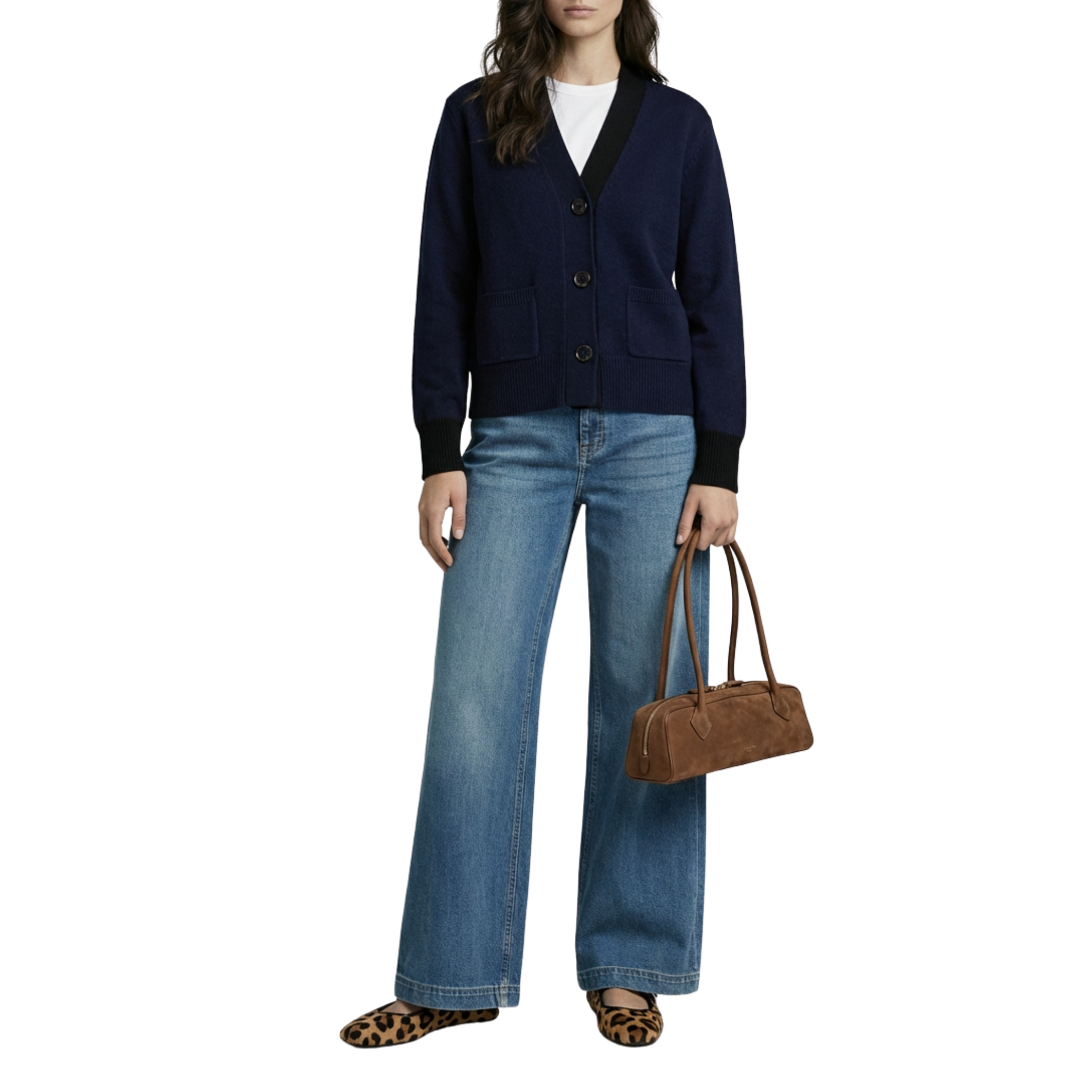 Wool/Cashmere Navy Cardigan