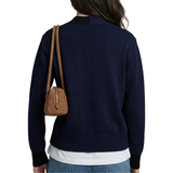 Wool/Cashmere Navy Cardigan