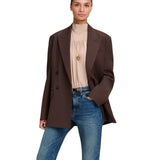 Calla Coffee Double-Breasted Jacket