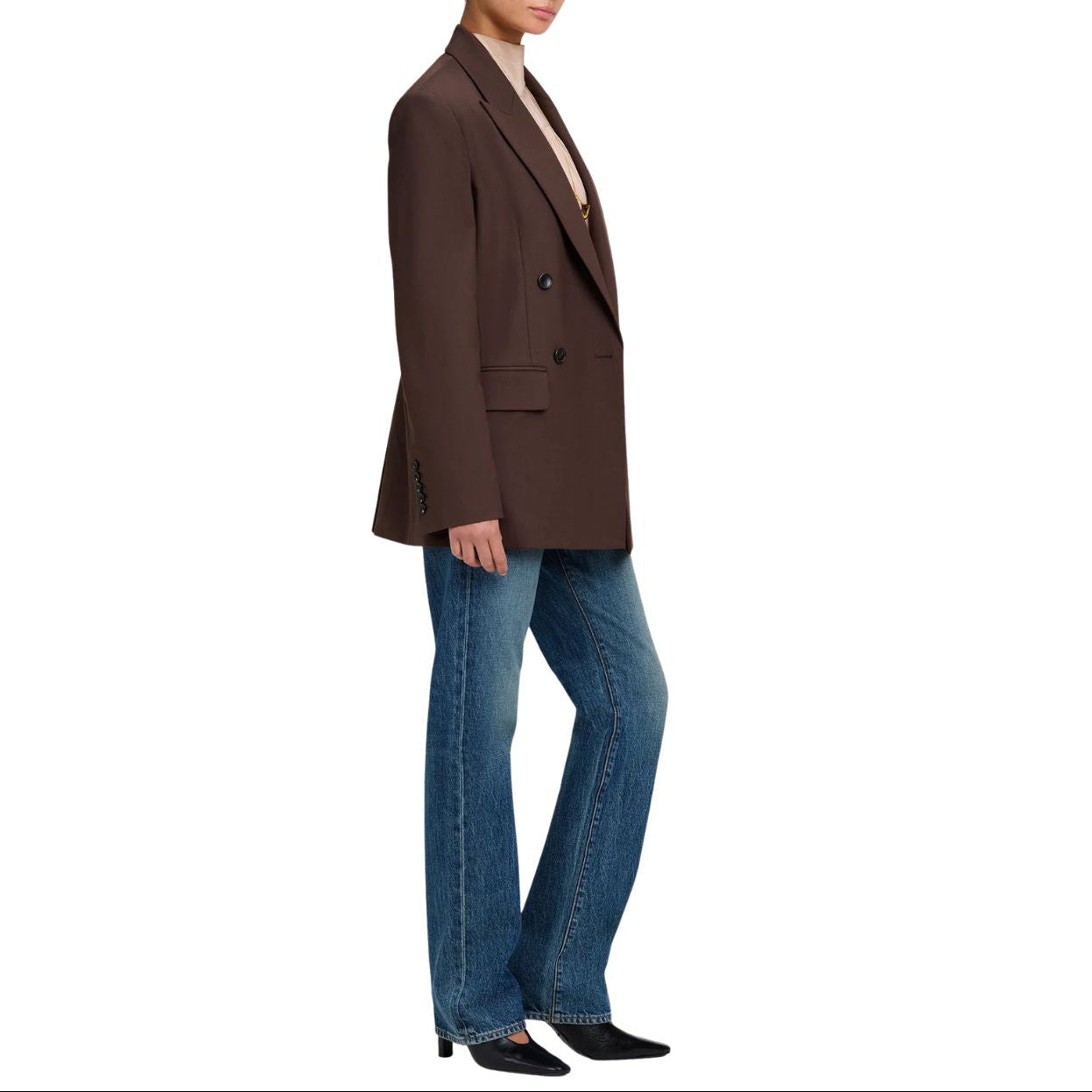 Calla Coffee Double-Breasted Jacket