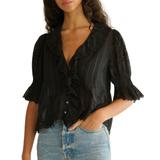 Henri Top Black Eyelet