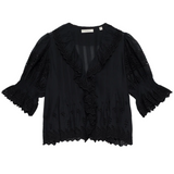 Henri Top Black Eyelet