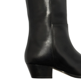 Medea Black Leather Knee High Boots