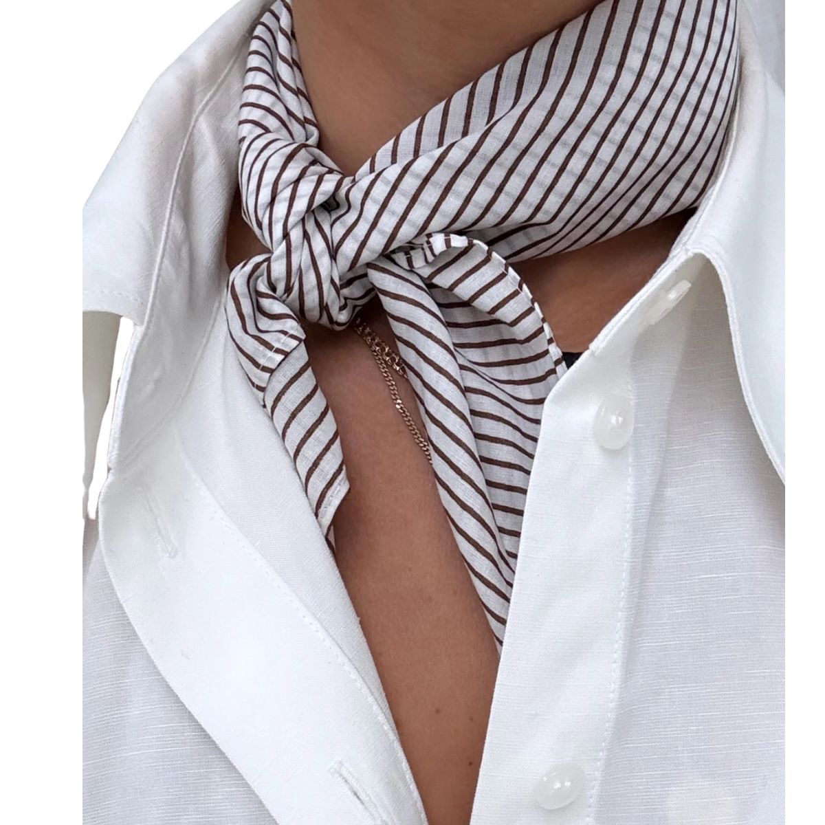 Pinstriped Cream Scarf