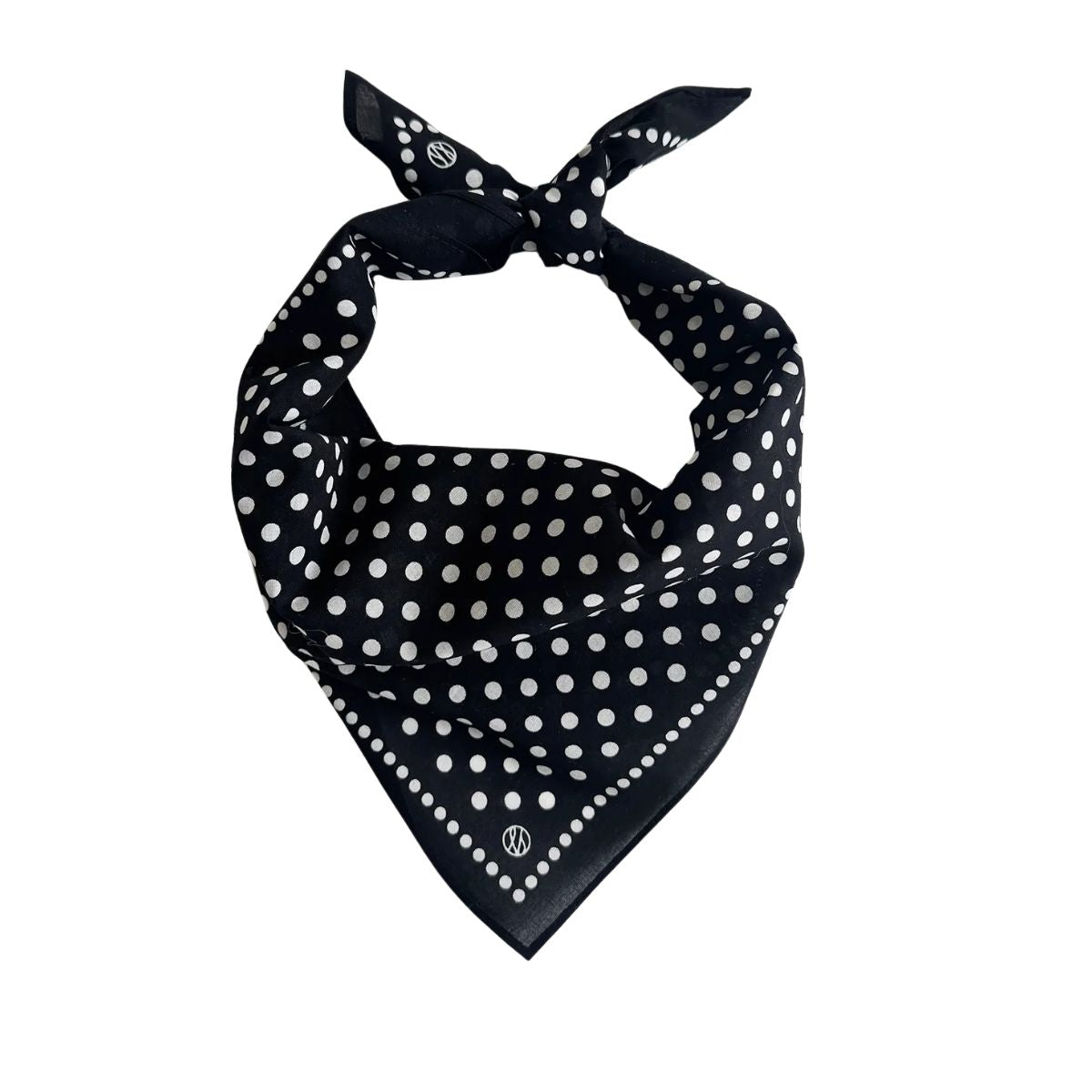 Polka Dot Black Cotton Scarf