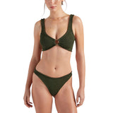 Julia Gold Hoop Metallic Khaki Bikini