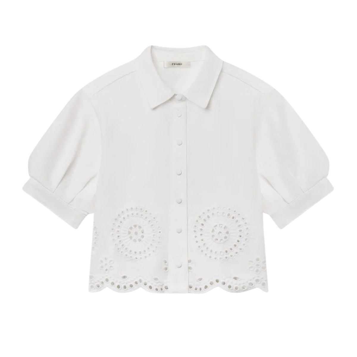 Eyelet Billow Sleeve Shirt White
