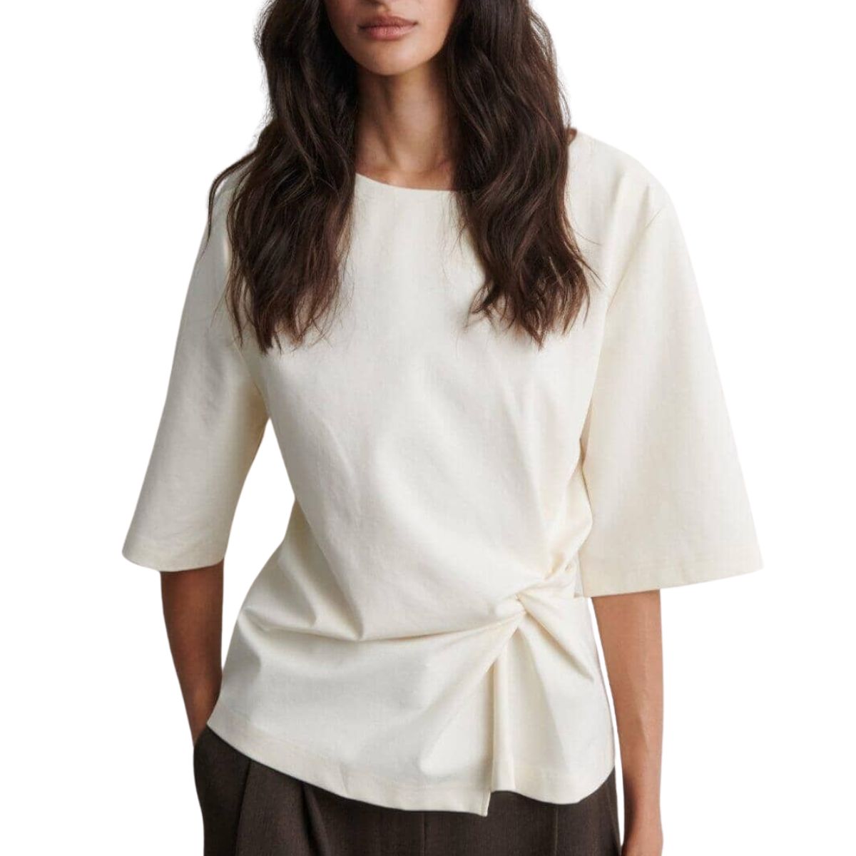 Arkai Drape Tee Eggnog