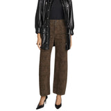 The Bow Crop Flocked Sandcat Jeans