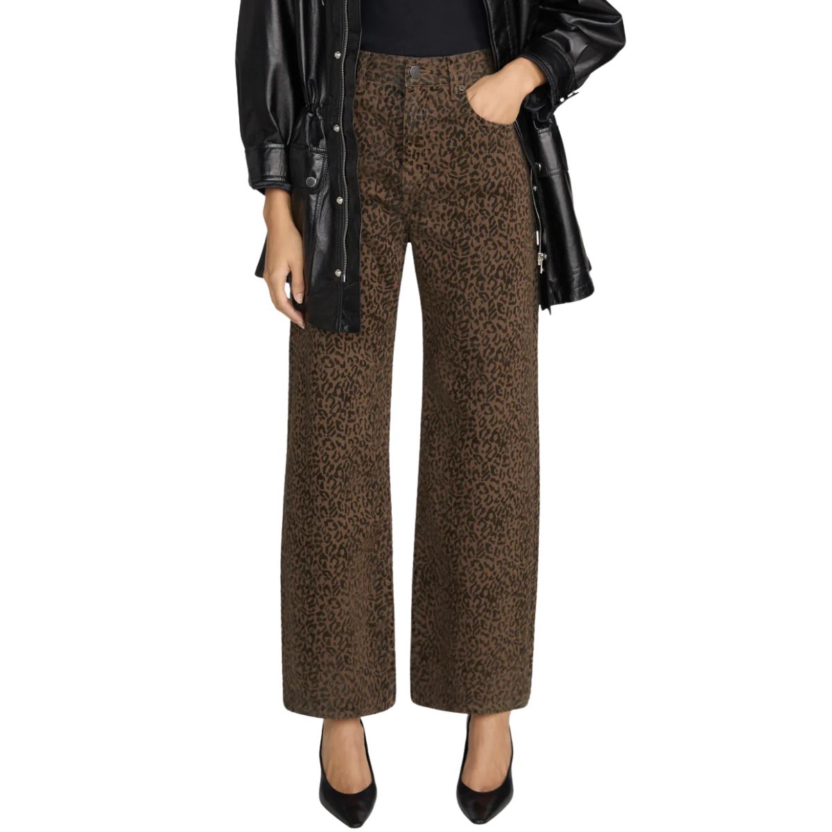The Bow Crop Flocked Sandcat Jeans