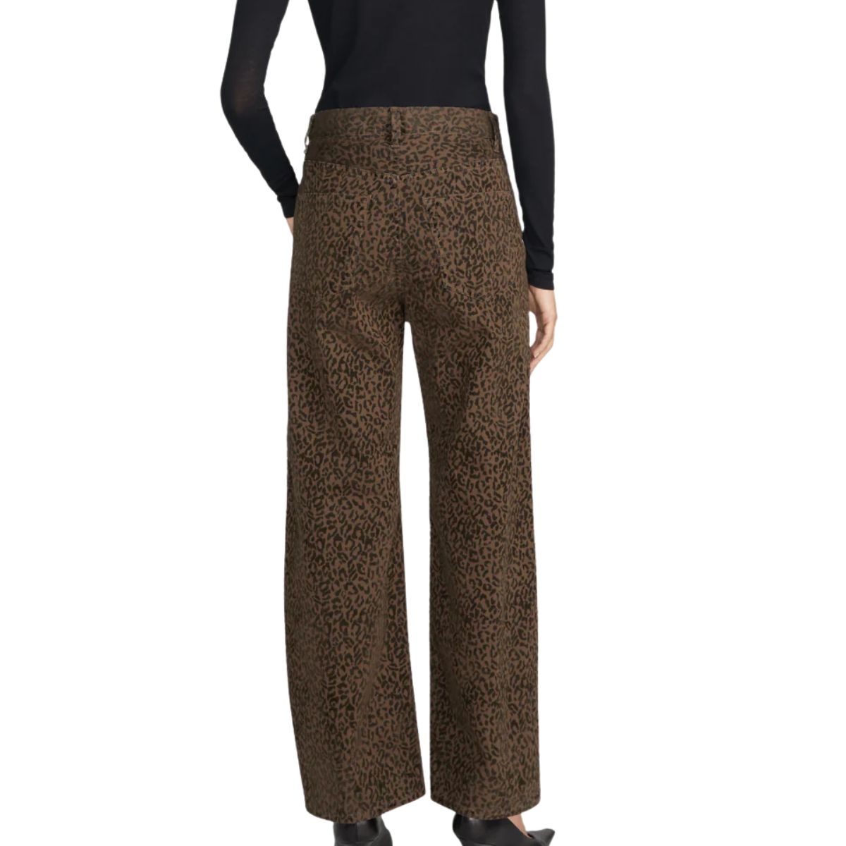 The Bow Crop Flocked Sandcat Jeans
