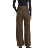 The Bow Crop Flocked Sandcat Jeans