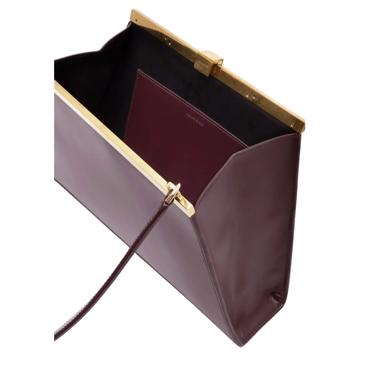 Anine Bing Smooth Leather Bag Fig
