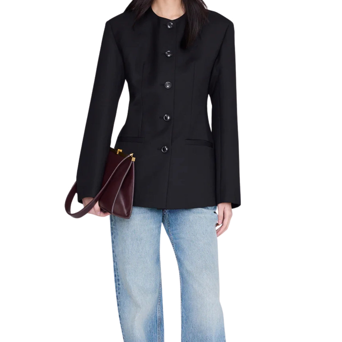Anine Bing Smooth Leather Bag Fig