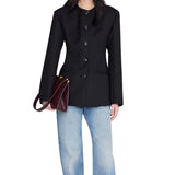 Anine Bing Smooth Leather Bag Fig